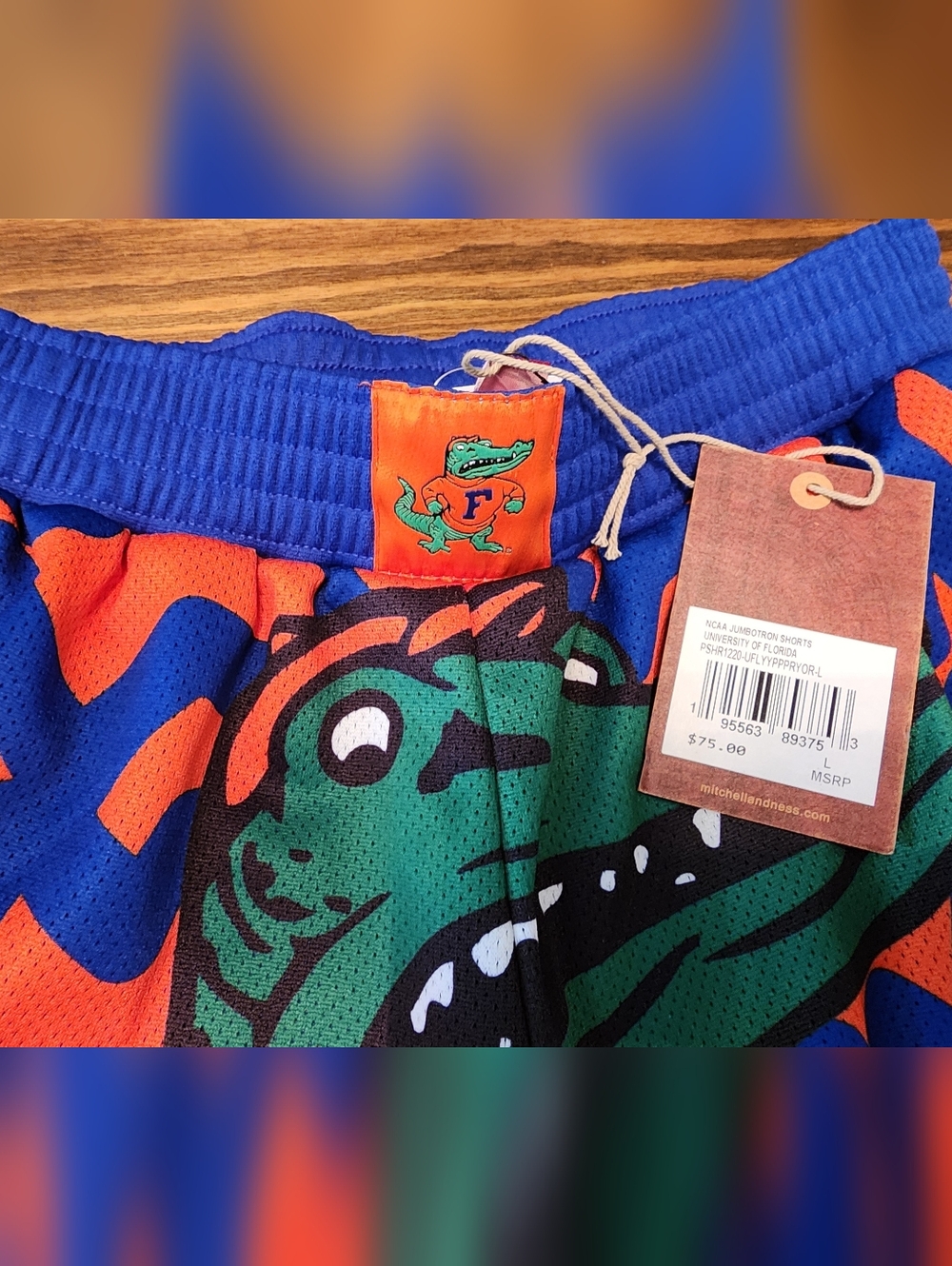 Mitchell & Ness Florida Gators Blue Orange Graphic Athletic Shorts - Picture 3 of 4